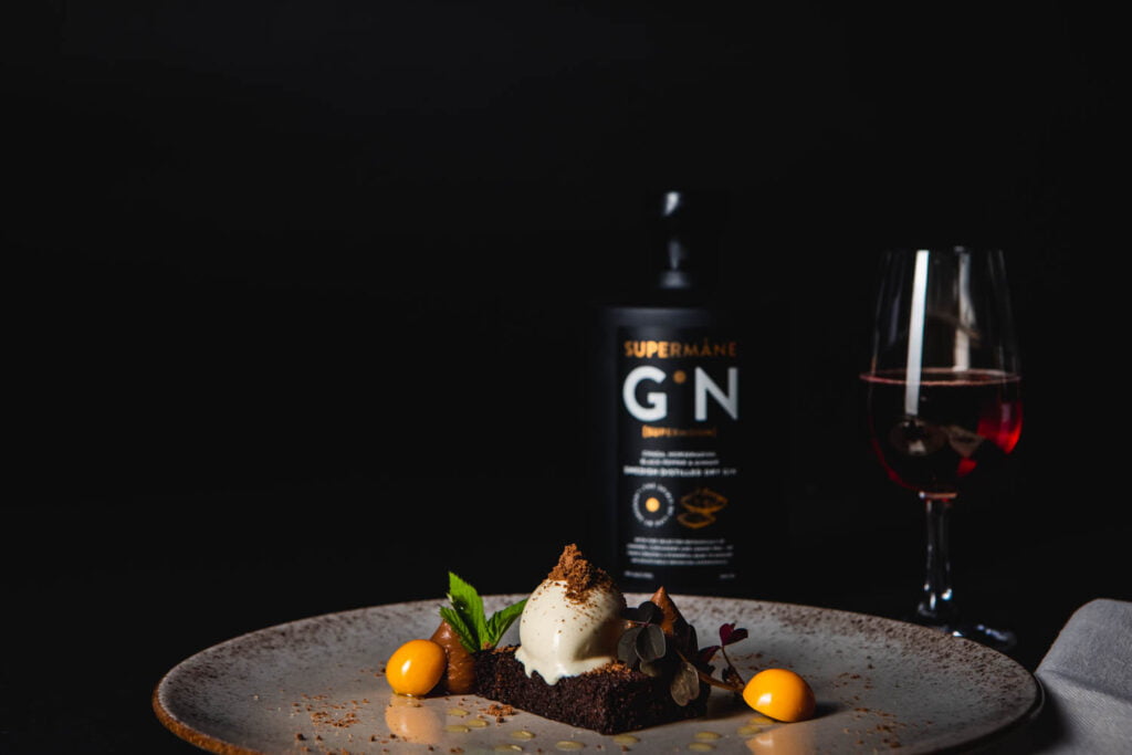 Dessert under ginmiddagen