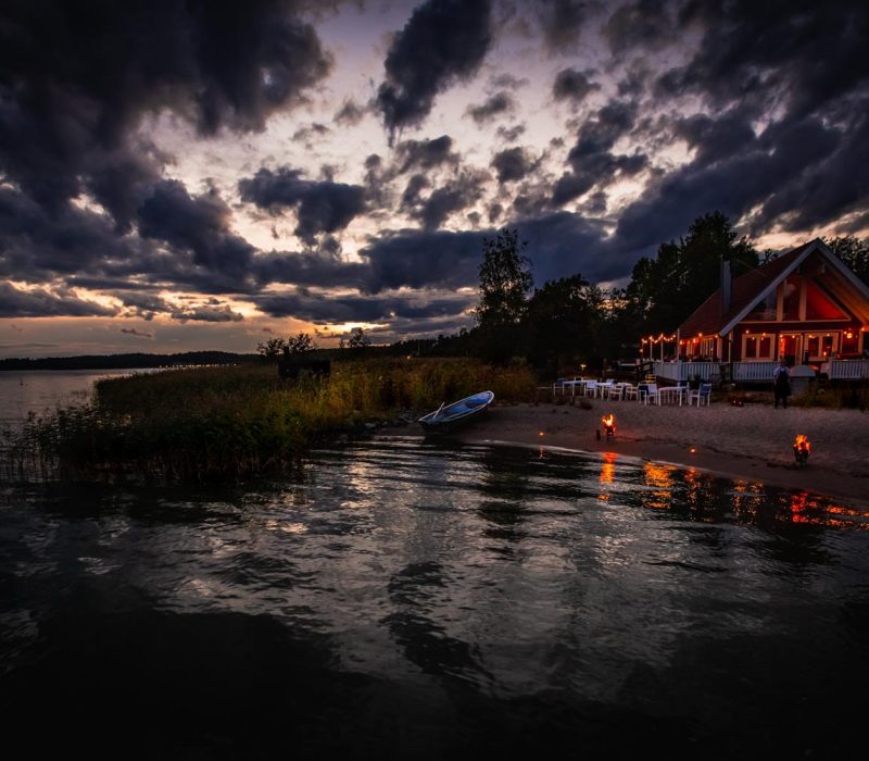 Solnedgång vid Strandhuset